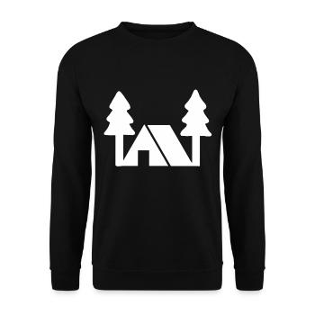 Camping Gift Camping Nature Camping Holiday Tent - Unisex Sweatshirt - black - Front - Alina (178cm) & Michal (187cm)