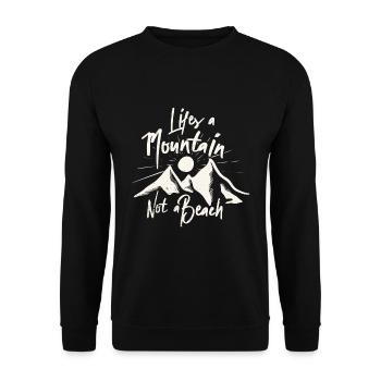Life is a mountain, not a beach - Unisex Sweatshirt - black - Front - Alina (178cm) & Michal (187cm)