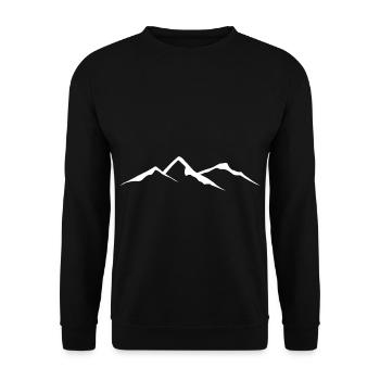 Mountain hiking mountain range mountaineering landscape mountains - Unisex Sweatshirt - black - Front - Alina (178cm) & Michal (187cm)