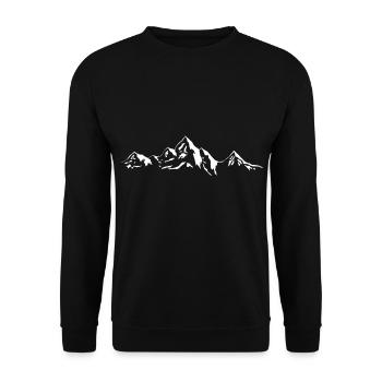 Mountain hiking landscape mountains mountain range mountaineering - Unisex Sweatshirt - black - Front - Alina (178cm) & Michal (187cm)