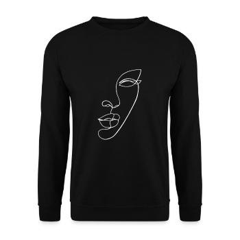 One-line x - Unisex Sweatshirt - black - Front - Alina (178cm) & Michal (187cm)
