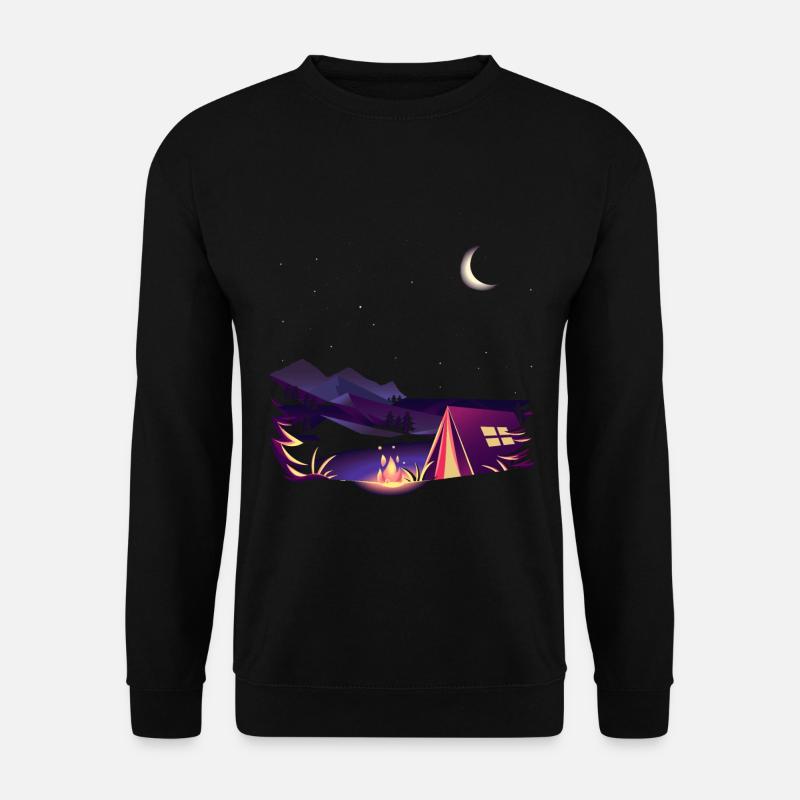 Camping night starry sky campfire - Unisex Sweatshirt - black