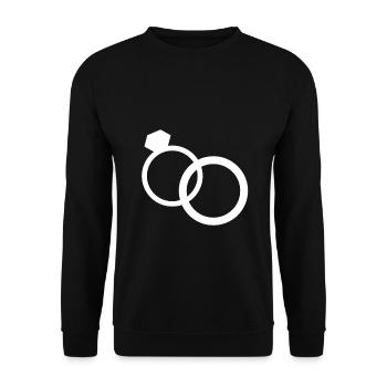 Anneaux de mariage alliances mariage bague de mariage - Sweat-shirt Unisexe - noir - Devant - Alina (178cm) & Michal (187cm)