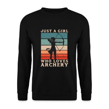 Archery - Archery - Bow and Arrow - Unisex Sweatshirt - black - Front - Alina (178cm) & Michal (187cm)