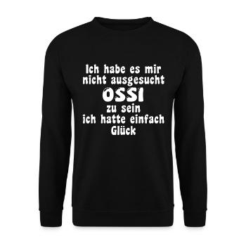 Ein witziger Spruch für Ossis - Unisex Pullover - Schwarz - Vorne - Alina (178cm) & Michal (187cm)