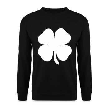 Four-leaf clover lucky clover New Year clover - Unisex Sweatshirt - black - Front - Alina (178cm) & Michal (187cm)