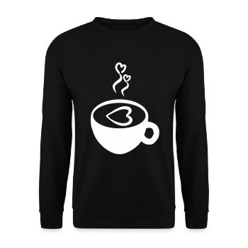 Grain de café tasse de café café caféine cadeau - Sweat-shirt Unisexe - noir - Devant - Alina (178cm) & Michal (187cm)
