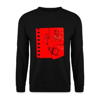 Jesus Maria Kreuz - Unisex Pullover - Schwarz - Vorne - Alina (178cm) & Michal (187cm)