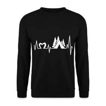Camping Tent Holiday Gift Camping Nature Camping - Unisex Sweatshirt - black - Front - Alina (178cm) & Michal (187cm)