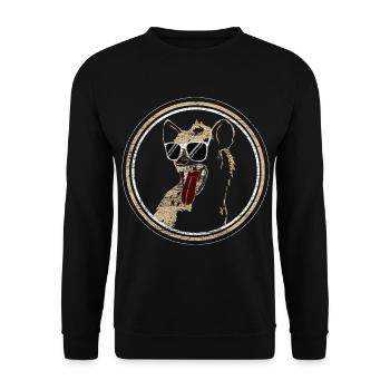 Hyäne Lachen Raubtier - Unisex Pullover - Schwarz - Vorne - Alina (178cm) & Michal (187cm)