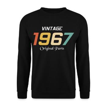 Vintage 1967 Originalteile Tee Geburtstagsgeschenk Retr - Unisex Pullover - Schwarz - Vorne - Alina (178cm) & Michal (187cm)