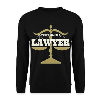 Anwalt Jura Geschenkidee Rechtsanwalt Jurist - Unisex Pullover - Schwarz - Vorne - Alina (178cm) & Michal (187cm)
