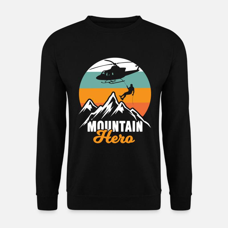 Bergrettung Hubschrauber Mountain Hero - Unisex Pullover - Schwarz
