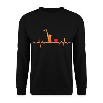 saxophone saxophone saxophone player music musician - Unisex Sweatshirt - black - Front - Alina (178cm) & Michal (187cm)