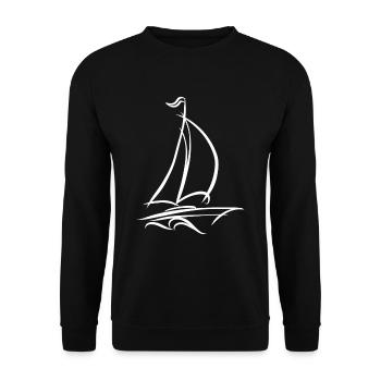 Voile bateau voile bateau voile voile - Sweat-shirt Unisexe - noir - Devant - Alina (178cm) & Michal (187cm)