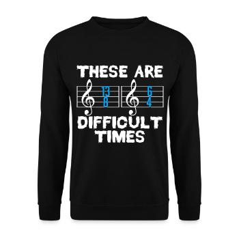 Simple Music Shirt For Musicians Musician "These - Unisex Sweatshirt - black - Front - Alina (178cm) & Michal (187cm)