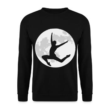 Dancers dance in front of a full moon - Unisex Sweatshirt - black - Front - Alina (178cm) & Michal (187cm)