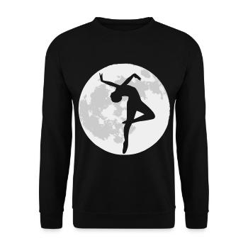Tänzerin vor einem Vollmond - Unisex Pullover - Schwarz - Vorne - Alina (178cm) & Michal (187cm)