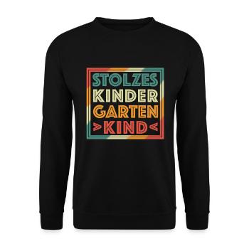 Kindergarten Kind Kindergartenkind - Unisex Pullover - Schwarz - Vorne - Alina (178cm) & Michal (187cm)