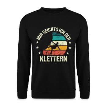 Klettern Boulderer Kletterer Bouldern Spruch - Unisex Pullover - Schwarz - Vorne - Alina (178cm) & Michal (187cm)