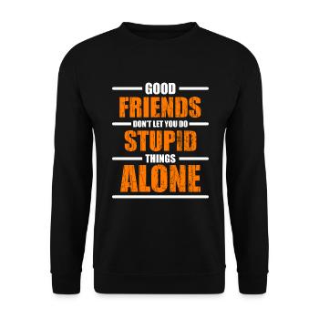 Friends Love Best Friend - Unisex Sweatshirt - black - Front - Alina (178cm) & Michal (187cm)
