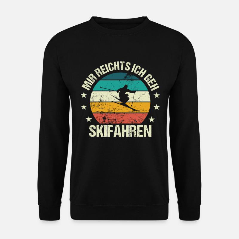 Mir Reichts Ich Geh Skifahren Retro Skifahrer - Unisex Pullover - Schwarz