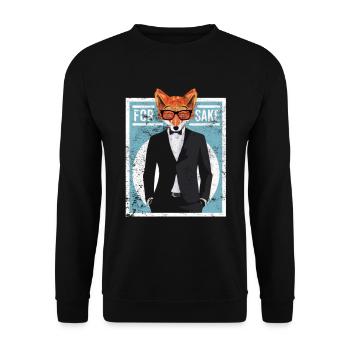 Fuchs Tier Abstrakt - Unisex Pullover - Schwarz - Vorne - Alina (178cm) & Michal (187cm)