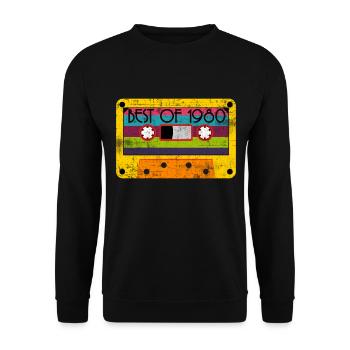 Neon 80erJahreDesign Ein farbenfrohes - Unisex Pullover - Schwarz - Vorne - Alina (178cm) & Michal (187cm)
