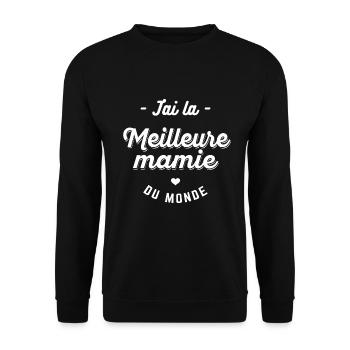 J'AI LA MEILLEURE MAMIE DU MONDE - Sweat-shirt Unisexe - noir - Devant - Alina (178cm) & Michal (187cm)