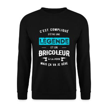 LÉGENDE ET BRICOLEUR - Sweat-shirt Unisexe - noir - Devant - Alina (178cm) & Michal (187cm)