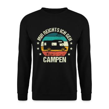 I'm handed me go camping camper - Unisex Sweatshirt - black - Front - Alina (178cm) & Michal (187cm)