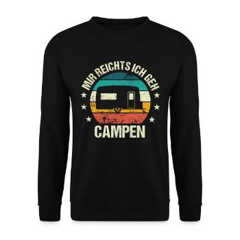 Mir reichts ich geh Campen Wohnwagen Camper - Unisex Pullover - Schwarz - Vorne - Alina (178cm) & Michal (187cm)