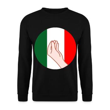 Funny Italian Humor Hand Gesture Pride Pizza - Unisex Sweatshirt - black - Front - Alina (178cm) & Michal (187cm)