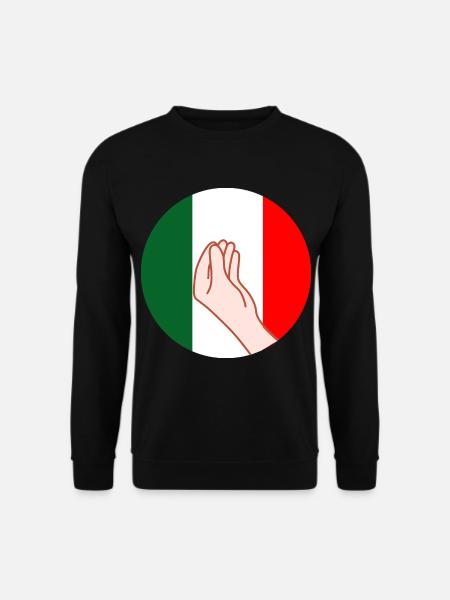 Lustige italienische Humor Hand Geste Stolz Pizza - Unisex Pullover - Schwarz