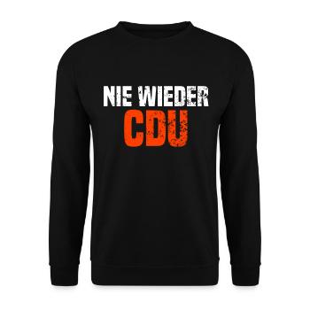 nie wieder CDU 02 - Unisex Pullover - Schwarz - Vorne - Alina (178cm) & Michal (187cm)