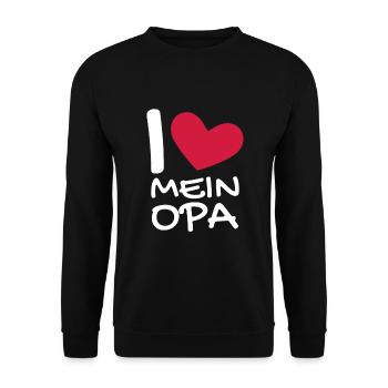 Ich liebe mein Opa - Unisex Pullover - Schwarz - Vorne - Alina (178cm) & Michal (187cm)