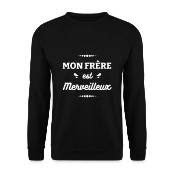 MON FRÈRE EST MERVEILLEUX - Sweat-shirt Unisexe - noir - Devant - Alina (178cm) & Michal (187cm)
