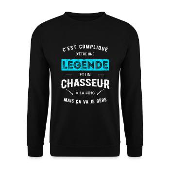LÉGENDE ET CHASSEUR - Sweat-shirt Unisexe - noir - Devant - Alina (178cm) & Michal (187cm)
