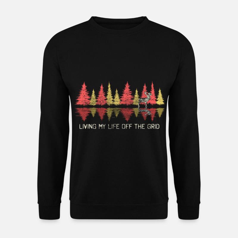 Hirsch Rotwild Tier Geschenk - Unisex Pullover - Schwarz