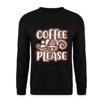 Kaffee bitte Aufkleber Design 01 - Unisex Pullover - Schwarz - Vorne - Alina (178cm) & Michal (187cm)