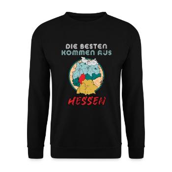 Die Besten kommen aus Hessen - Unisex Pullover - Schwarz - Vorne - Alina (178cm) & Michal (187cm)