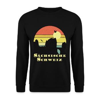 sächsische schweiz - Unisex Pullover - Schwarz - Vorne - Alina (178cm) & Michal (187cm)