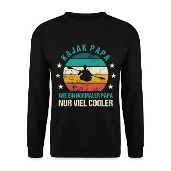 Kajak Papa Kajakfahrer Vater Kanu Vatertag - Unisex Pullover - Schwarz - Vorne - Alina (178cm) & Michal (187cm)