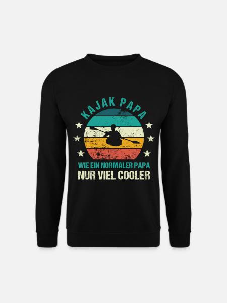 Kajak Papa Kajakfahrer Vater Kanu Vatertag - Unisex Pullover - Schwarz
