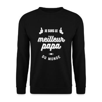 JE SUIS LE MEILLEUR PAPA DU MONDE - Sweat-shirt Unisexe - noir - Devant - Alina (178cm) & Michal (187cm)