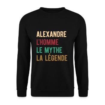 ALEXANDRE L'HOMME LE MYTHE LA LÉGENDE - Sweat-shirt Unisexe - noir - Devant - Alina (178cm) & Michal (187cm)