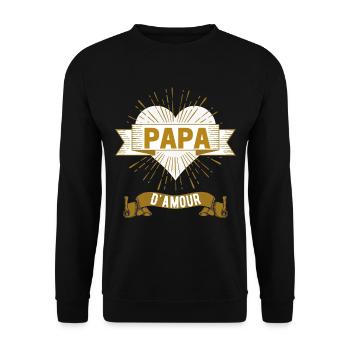 Papa d'Amour - Sweat-shirt Unisexe - noir - Devant - Alina (178cm) & Michal (187cm)