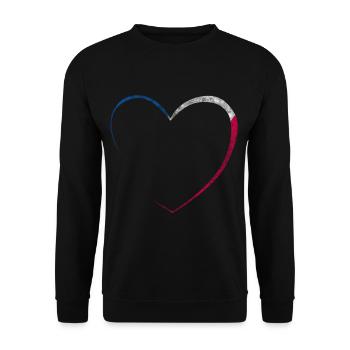 Cœur France Love - Sweat-shirt Unisexe - noir - Devant - Alina (178cm) & Michal (187cm)