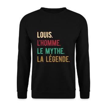 LOUIS L'HOMME LE MYTHE LA LÉGENDE - Sweat-shirt Unisexe - noir - Devant - Alina (178cm) & Michal (187cm)