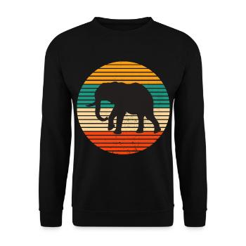 Éléphant éléphant animal Safari Zoo Wildnis cadeau - Sweat-shirt Unisexe - noir - Devant - Alina (178cm) & Michal (187cm)